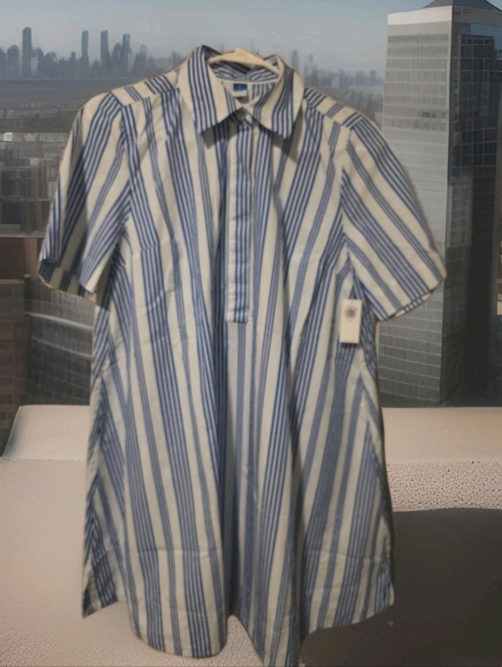 New with tagsOld Navy  Blue White Striped 100% Cotton Shift Dress Sz XS